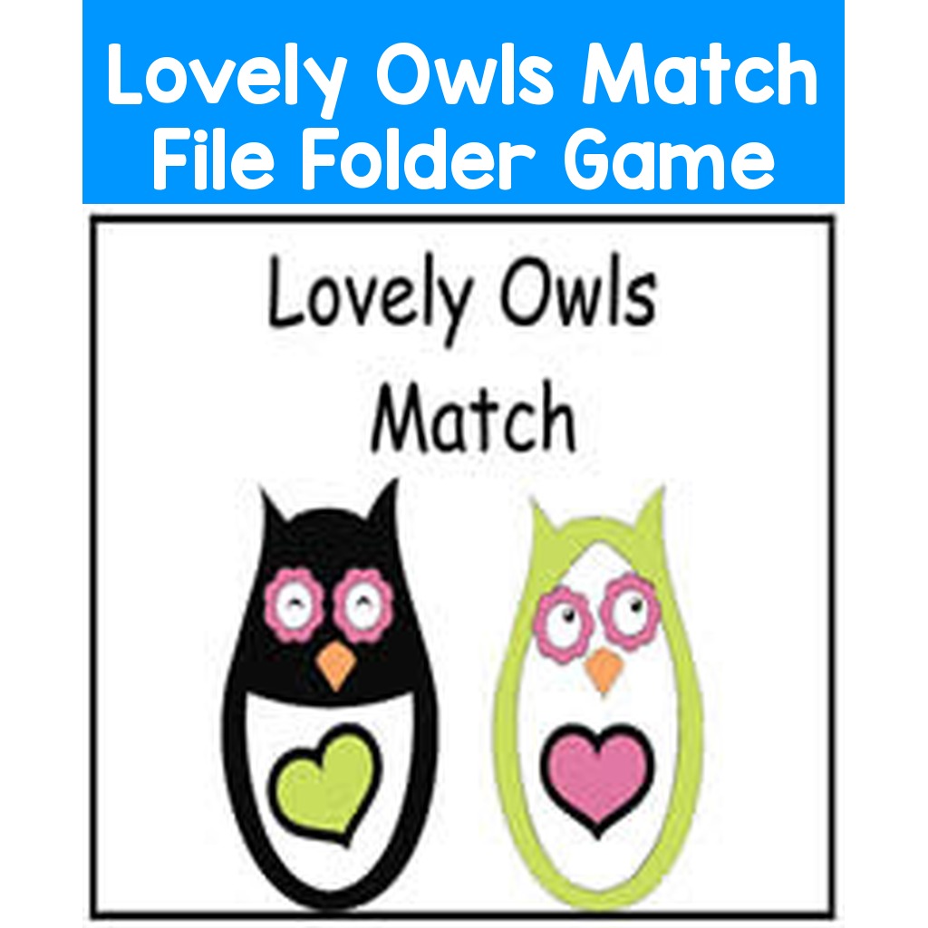 Lovely Owls Match File Folder Game