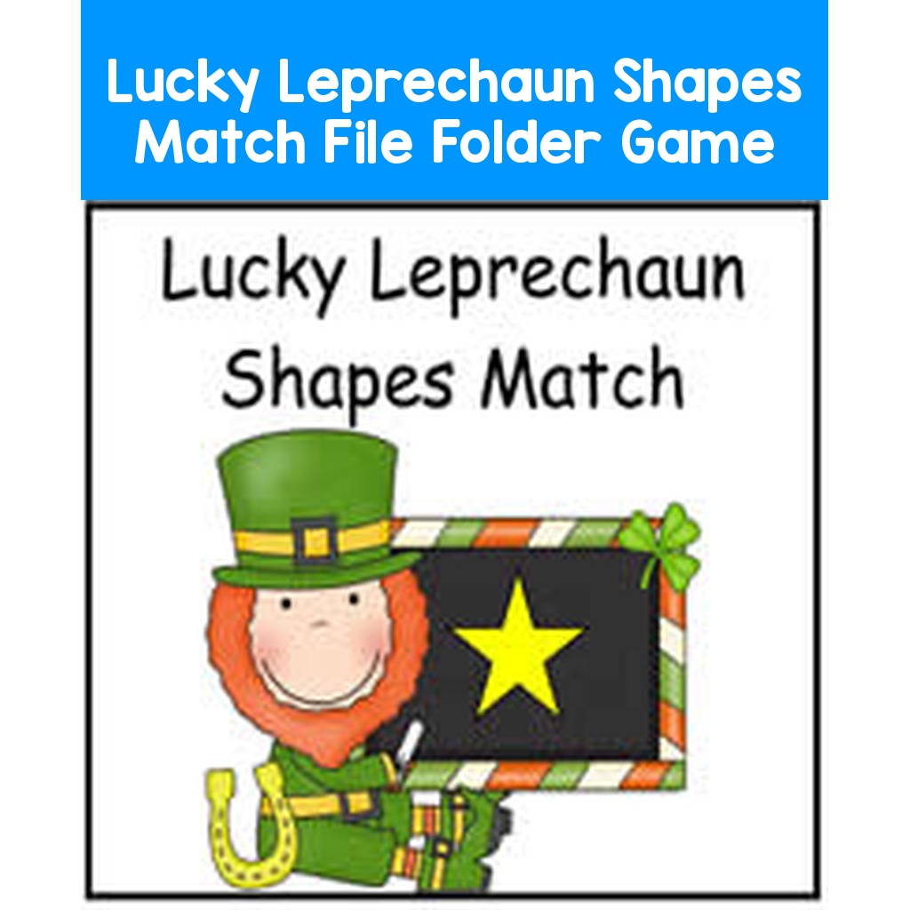 Lucky Leprechaun Shapes Match File Folder Game
