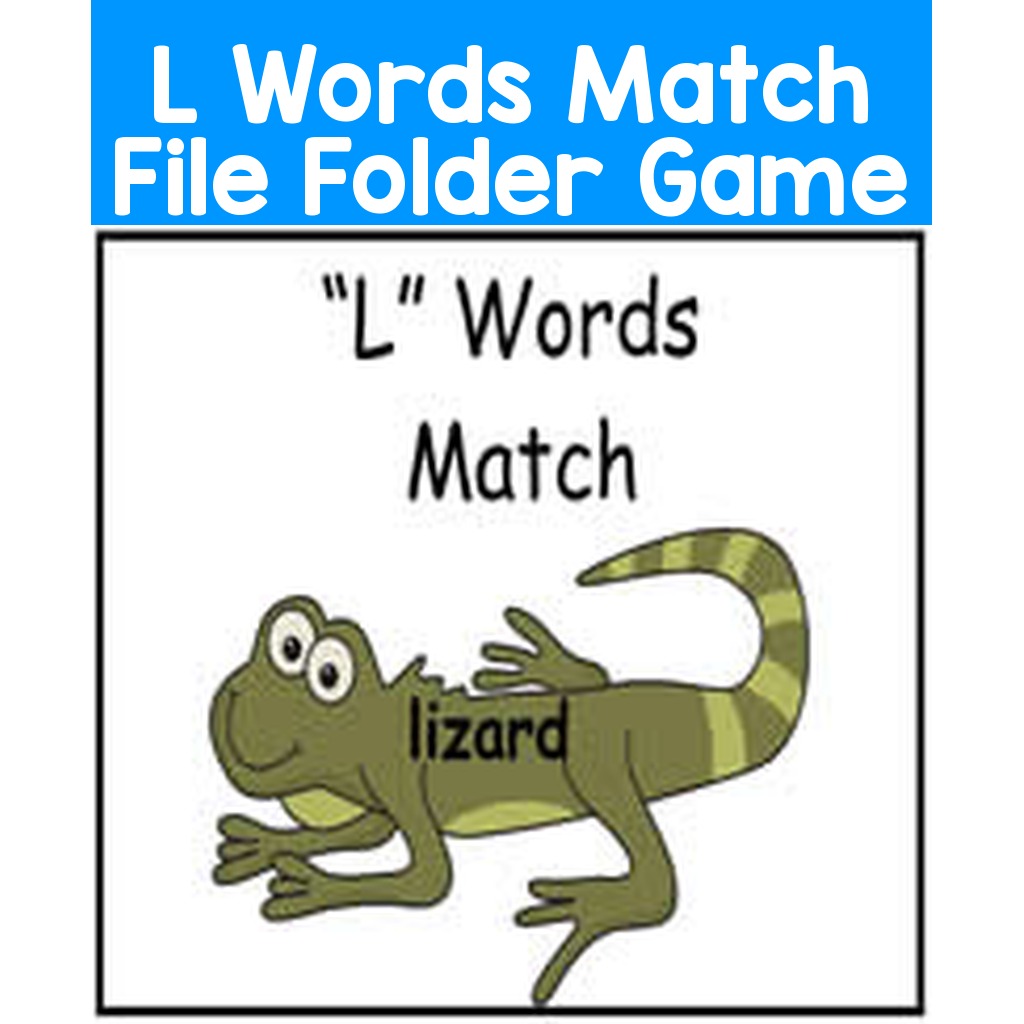L Words Match File Folder Game