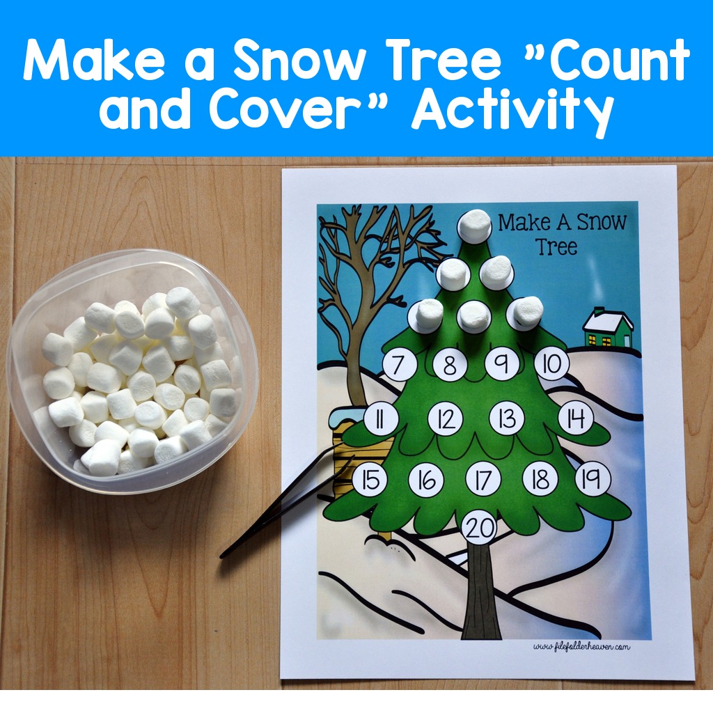 Make a Snow Tree "Count and Cover" Activity