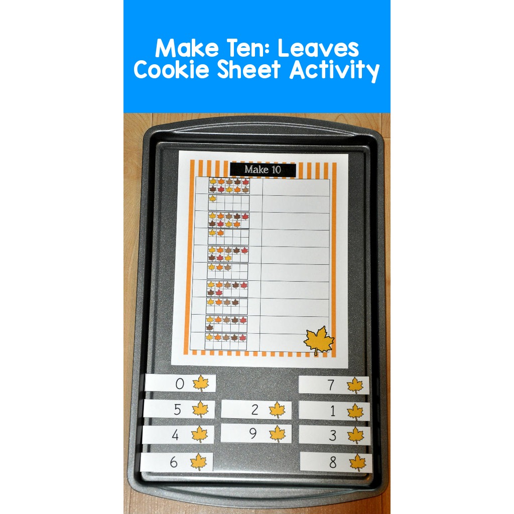 Make Ten:  Leaves Cookie Sheet Activity