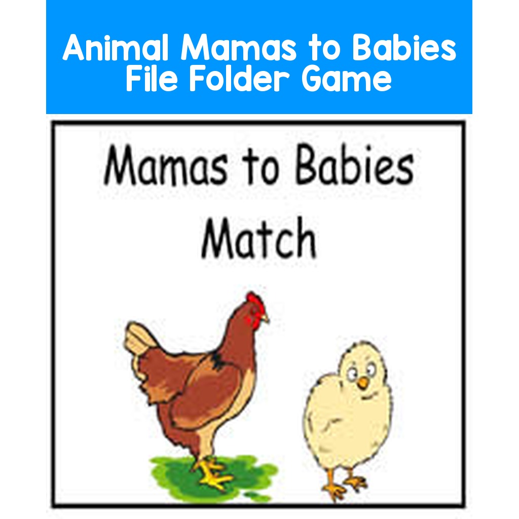 Animal Mamas to Babies File Folder Game