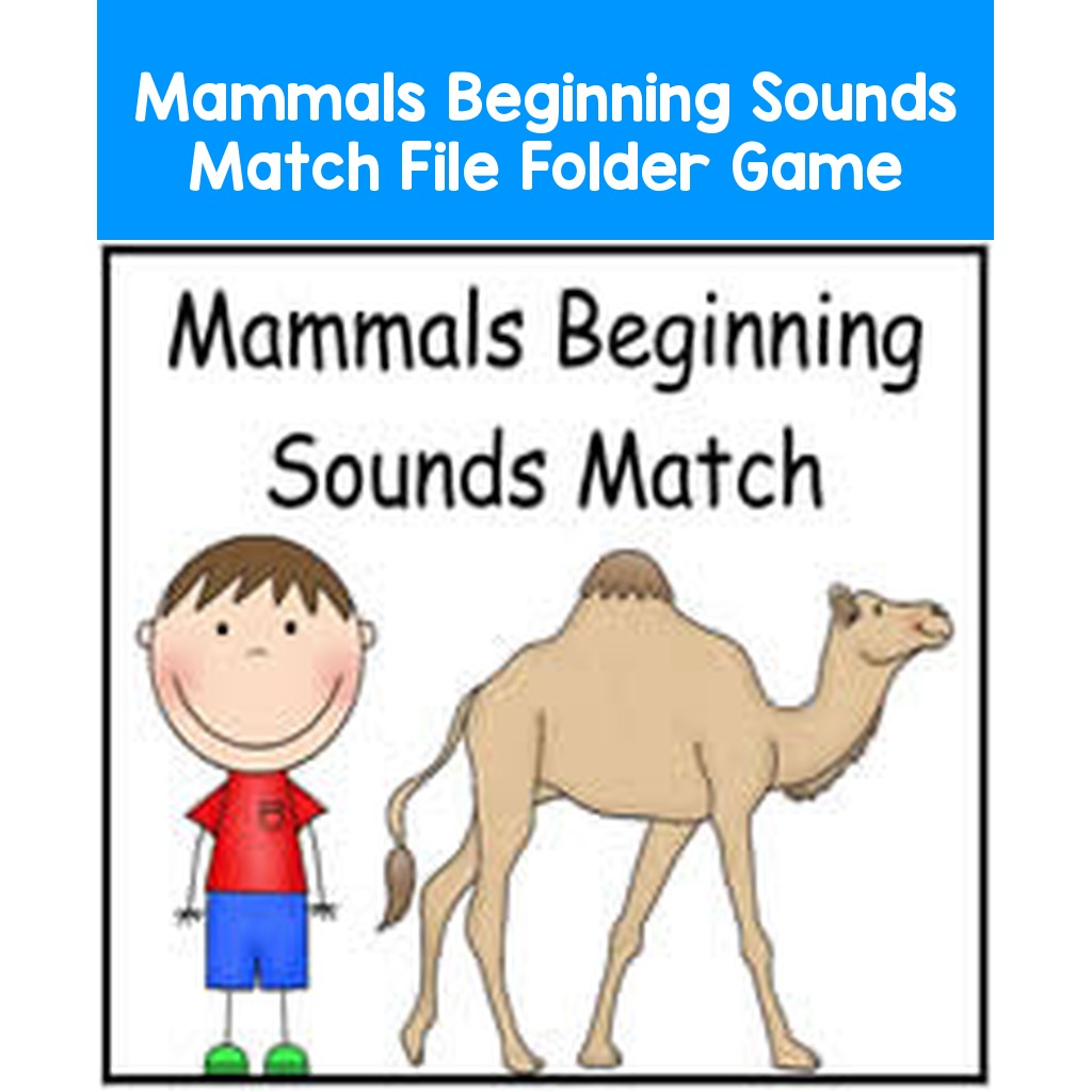 Mammals Beginning Sounds Match File Folder Game