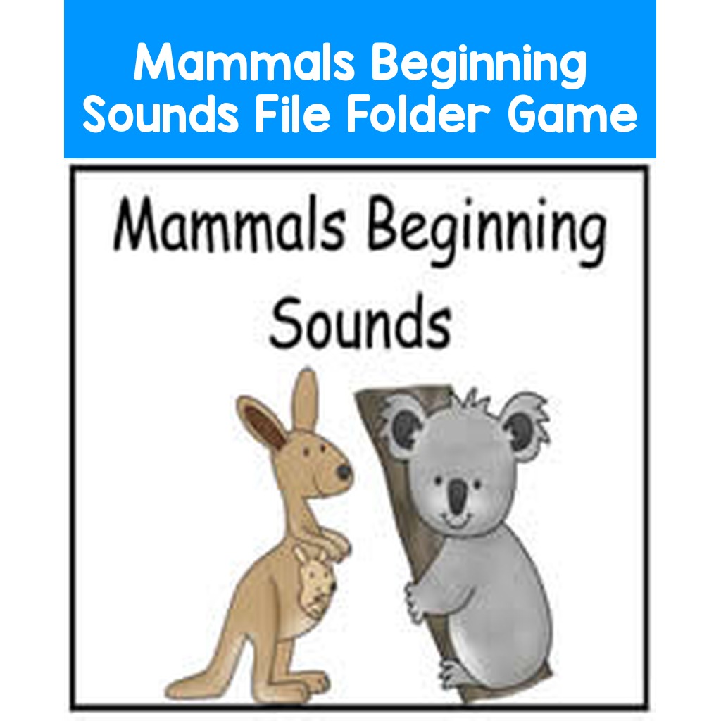 Mammals Beginning Sounds File Folder Game