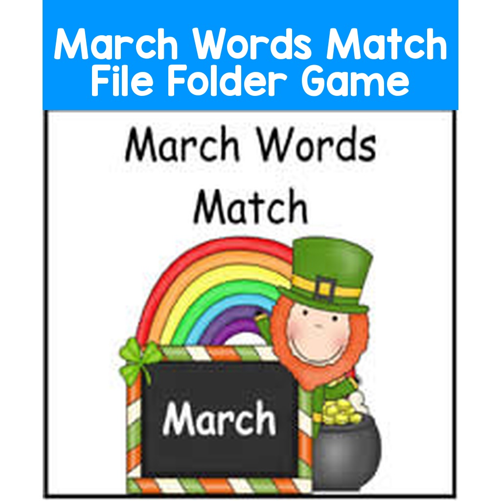 March Words Match File Folder Game