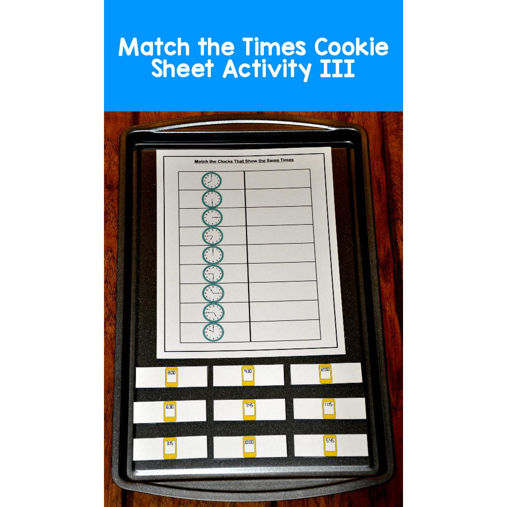 Match the Times Cookie Sheet Activity III
