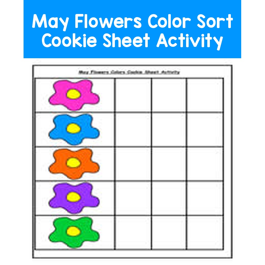 May Flowers Color Sort Cookie Sheet Activity