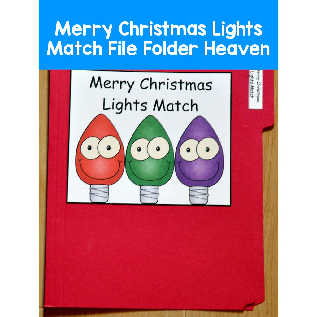 Merry Christmas Lights Match File Folder Heaven