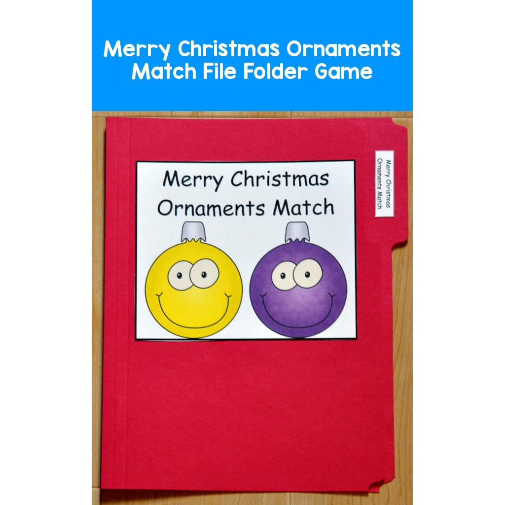 Merry Christmas Ornaments Match File Folder Game