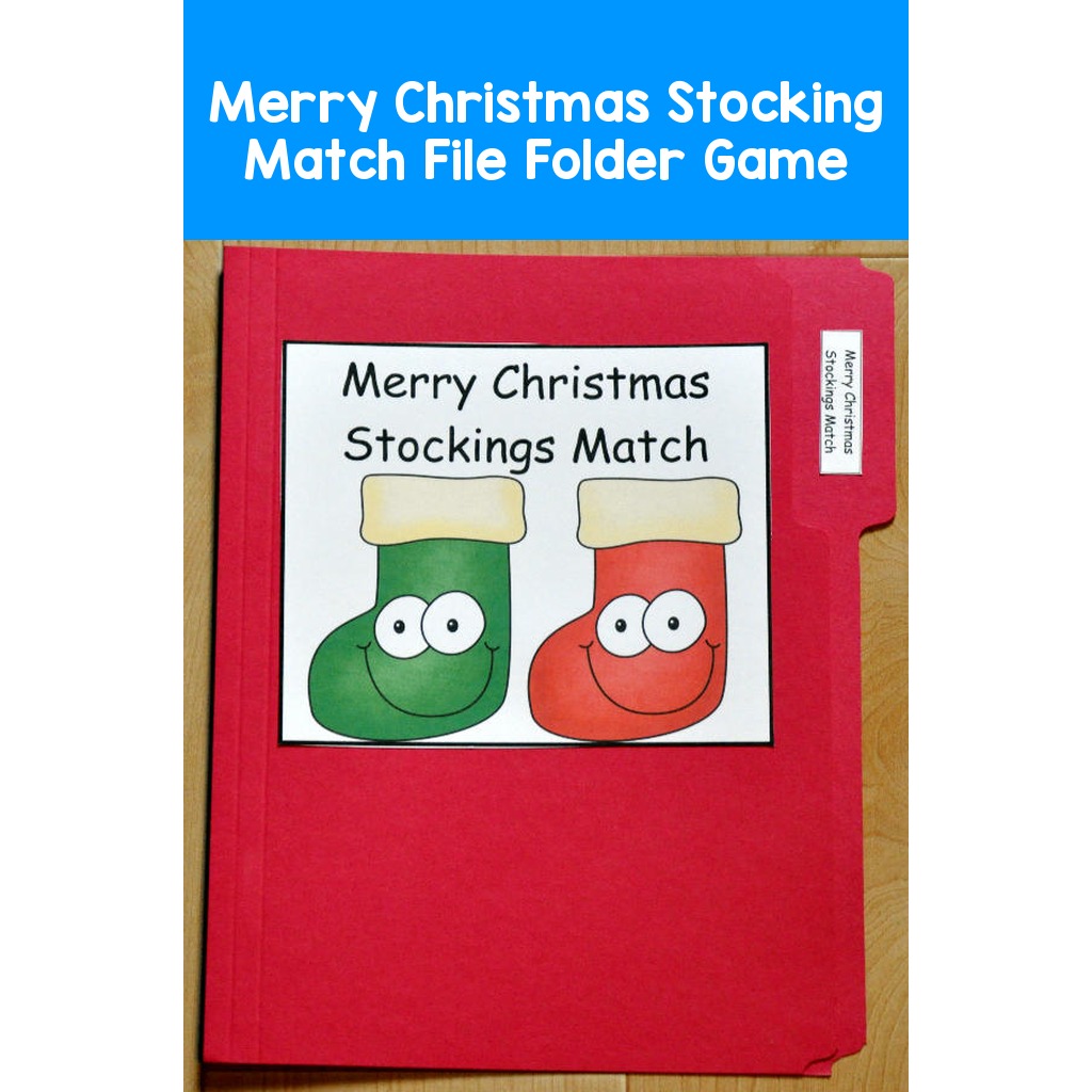 Merry Christmas Stocking Match File Folder Game