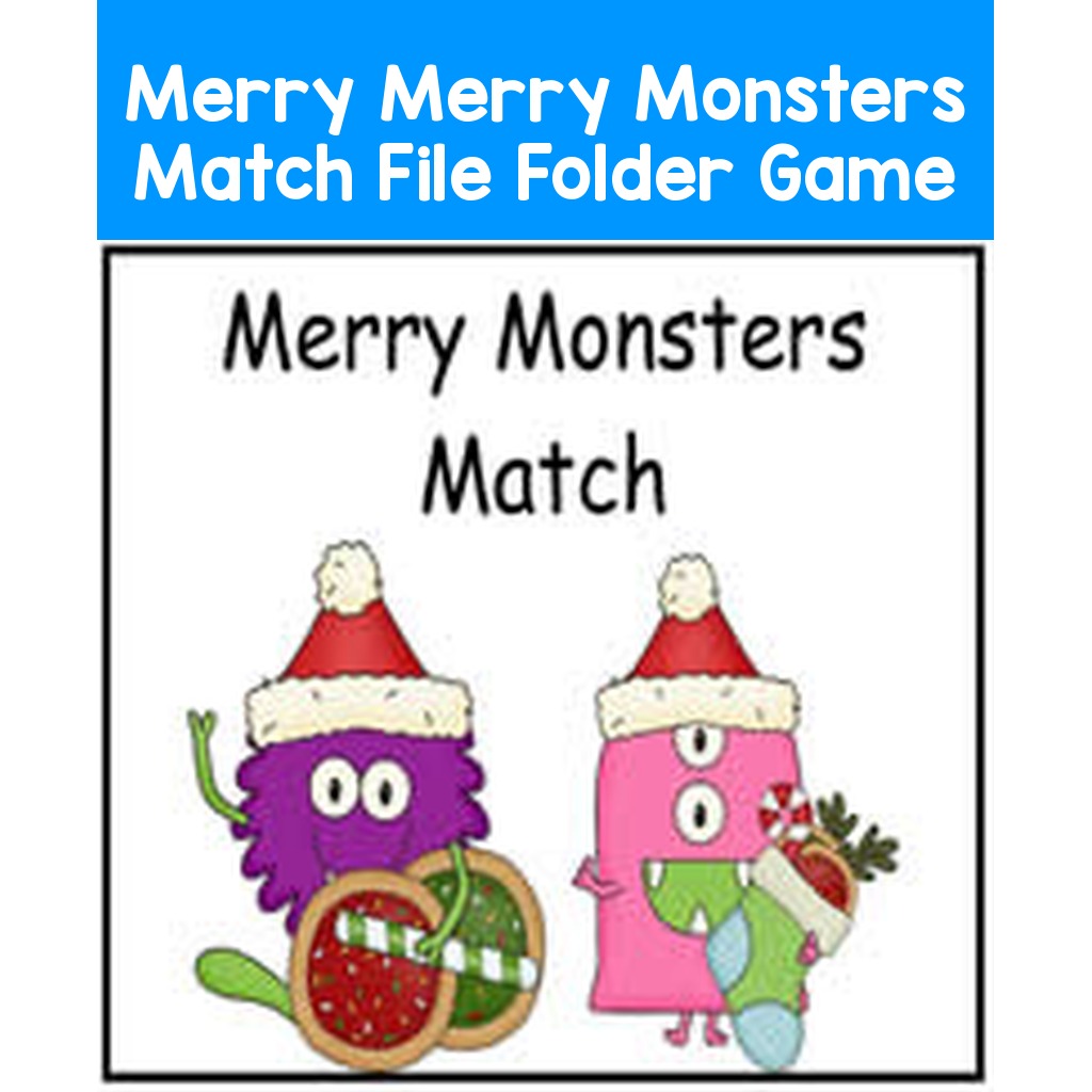 Merry Merry Monsters Match File Folder Game