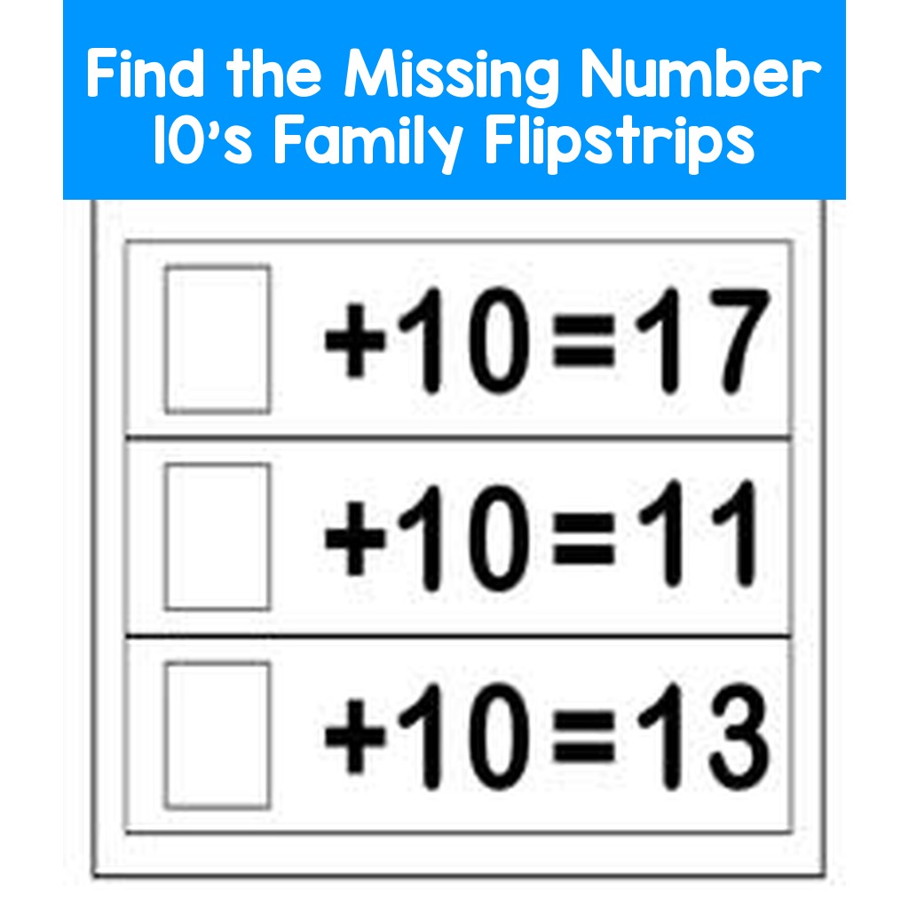 Find the Missing Number 10's Family Flipstrips