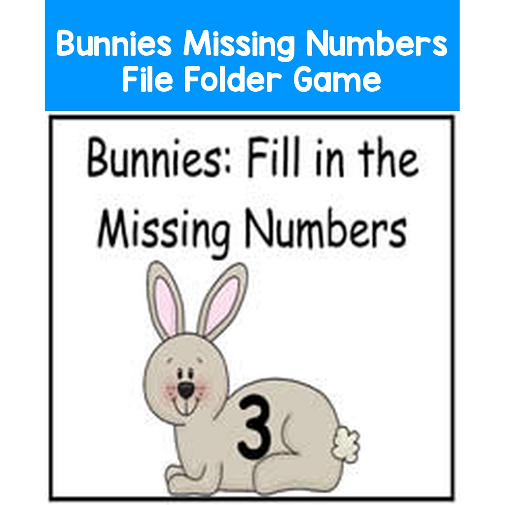Bunnies Missing Numbers File Folder Game