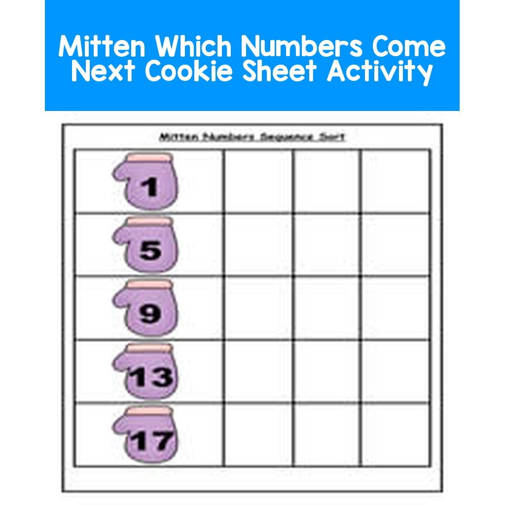 Mitten Which Numbers Come Next Cookie Sheet Activity