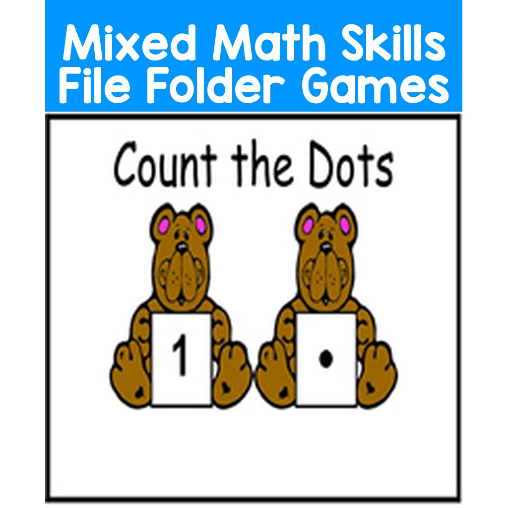 Mixed Math Skills File Folder Games