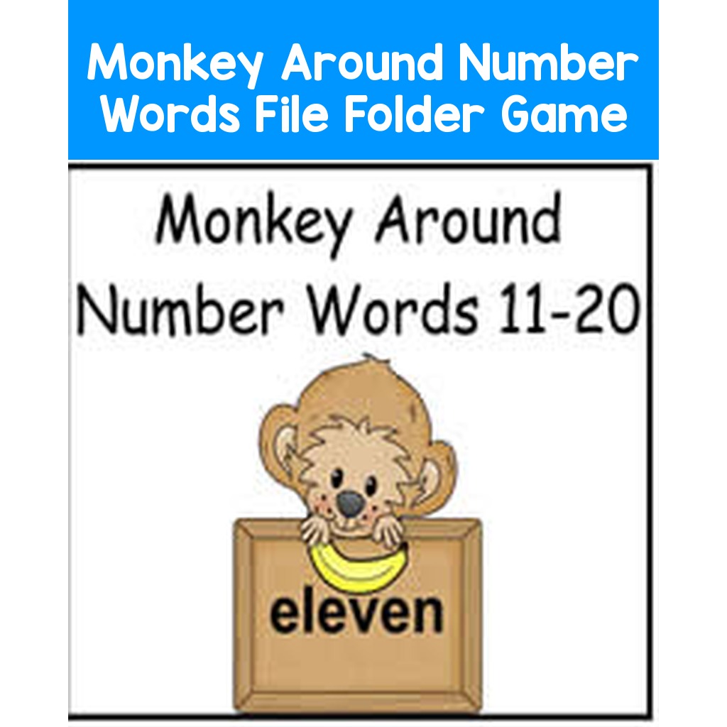 Monkey Around Number Words File Folder Game