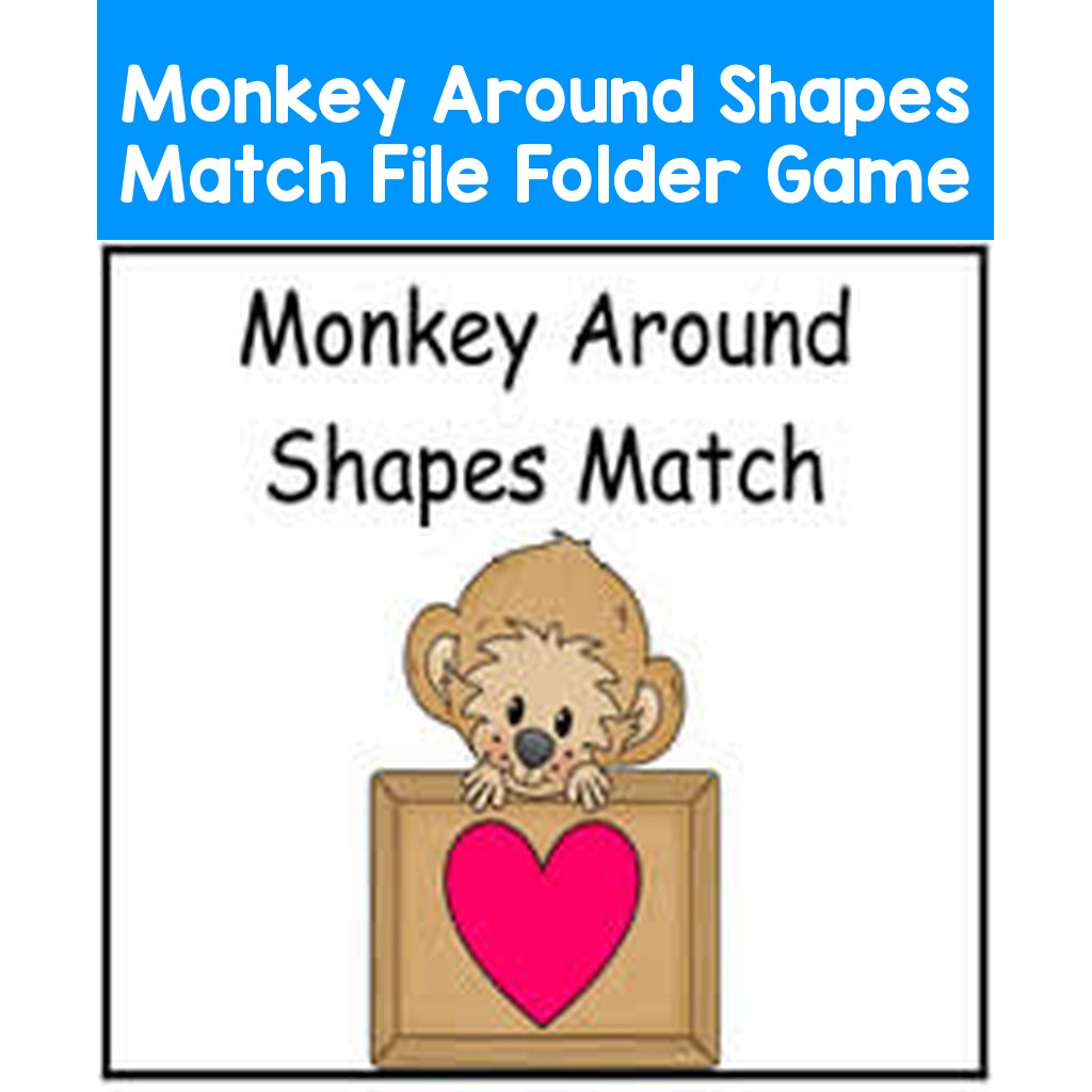 Monkey Around Shapes Match File Folder Game