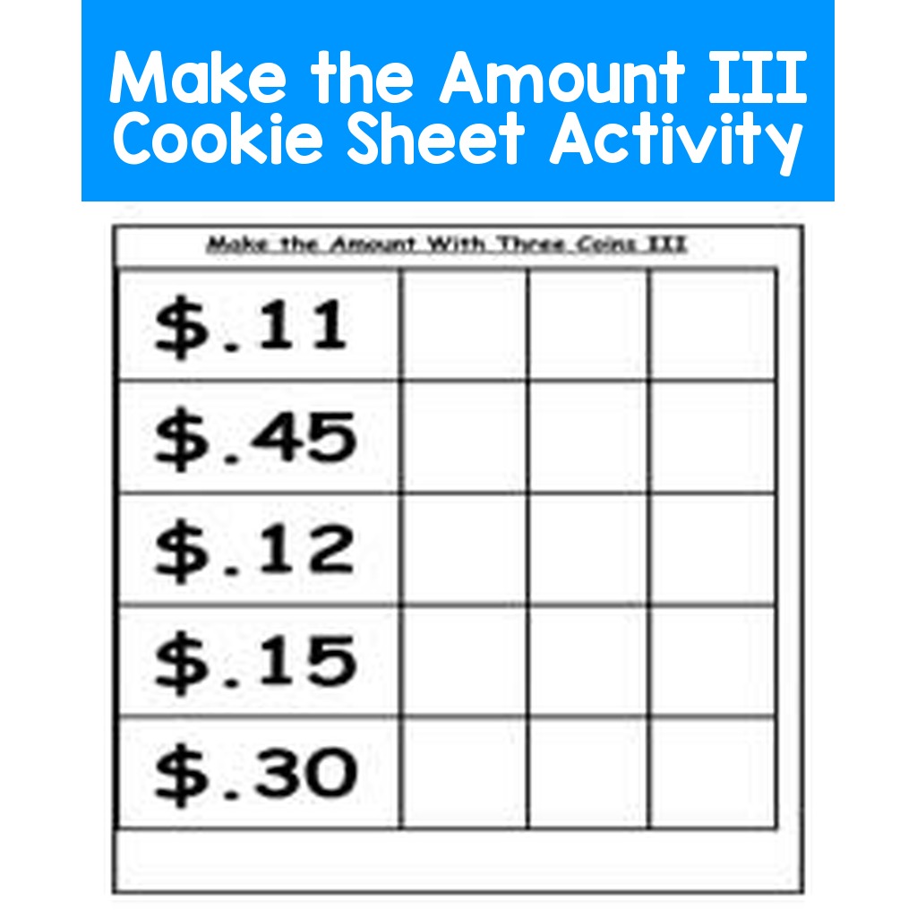 Make the Amount III Cookie Sheet Activity