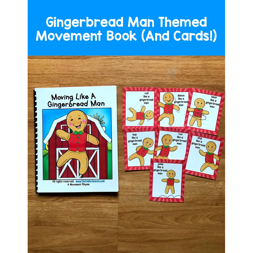 Gingerbread Man Themed Movement Book (And Cards!)