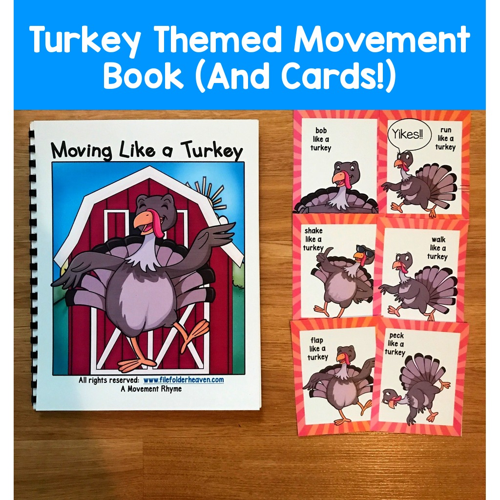 Turkey Themed Movement Book (And Cards!)