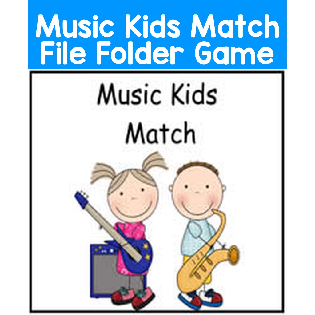Music Kids Match File Folder Game
