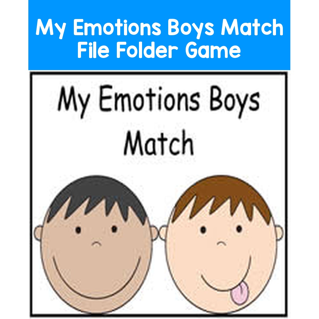 My Emotions Boys Match File Folder Game