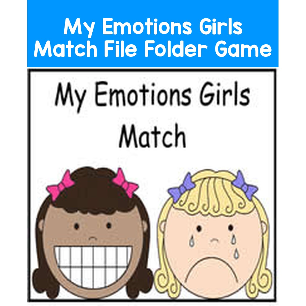 My Emotions Girls Match File Folder Game