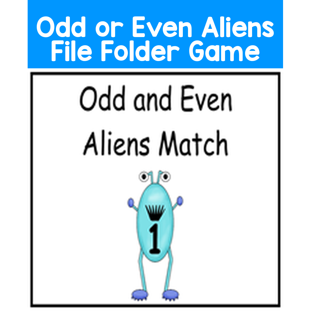 Odd or Even Aliens File Folder Game