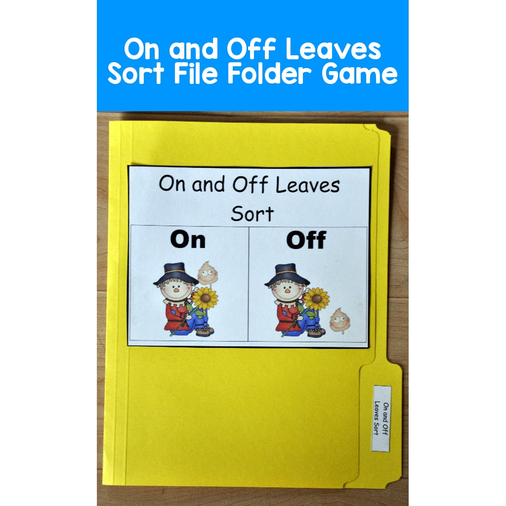 On and Off Leaves Sort File Folder Game