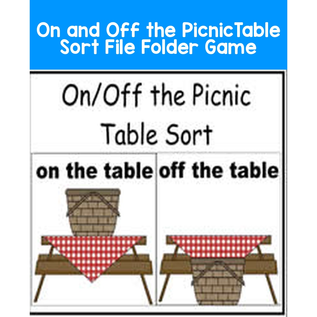 On and Off the PicnicTable Sort File Folder Game