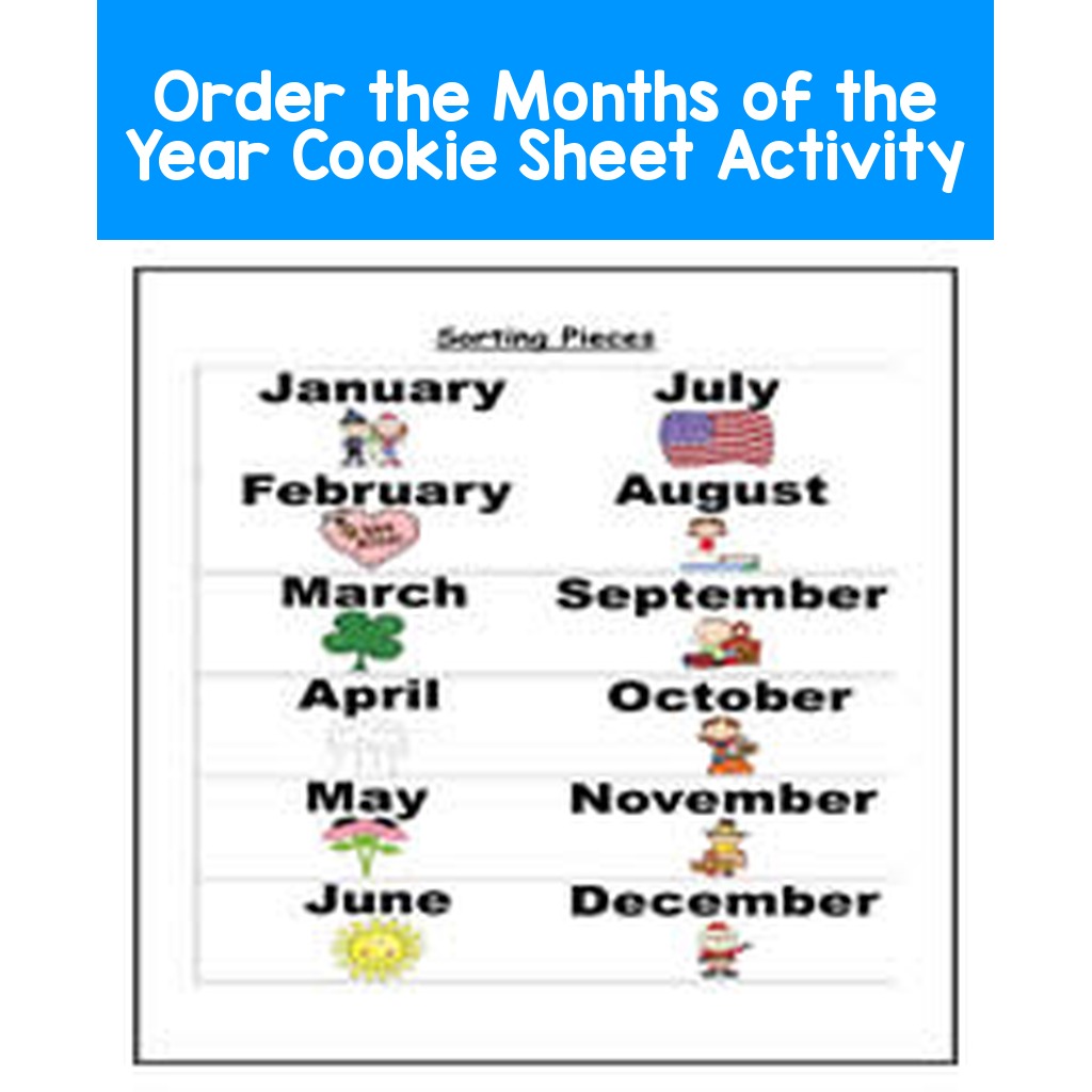 Order the Months of the Year Cookie Sheet Activity