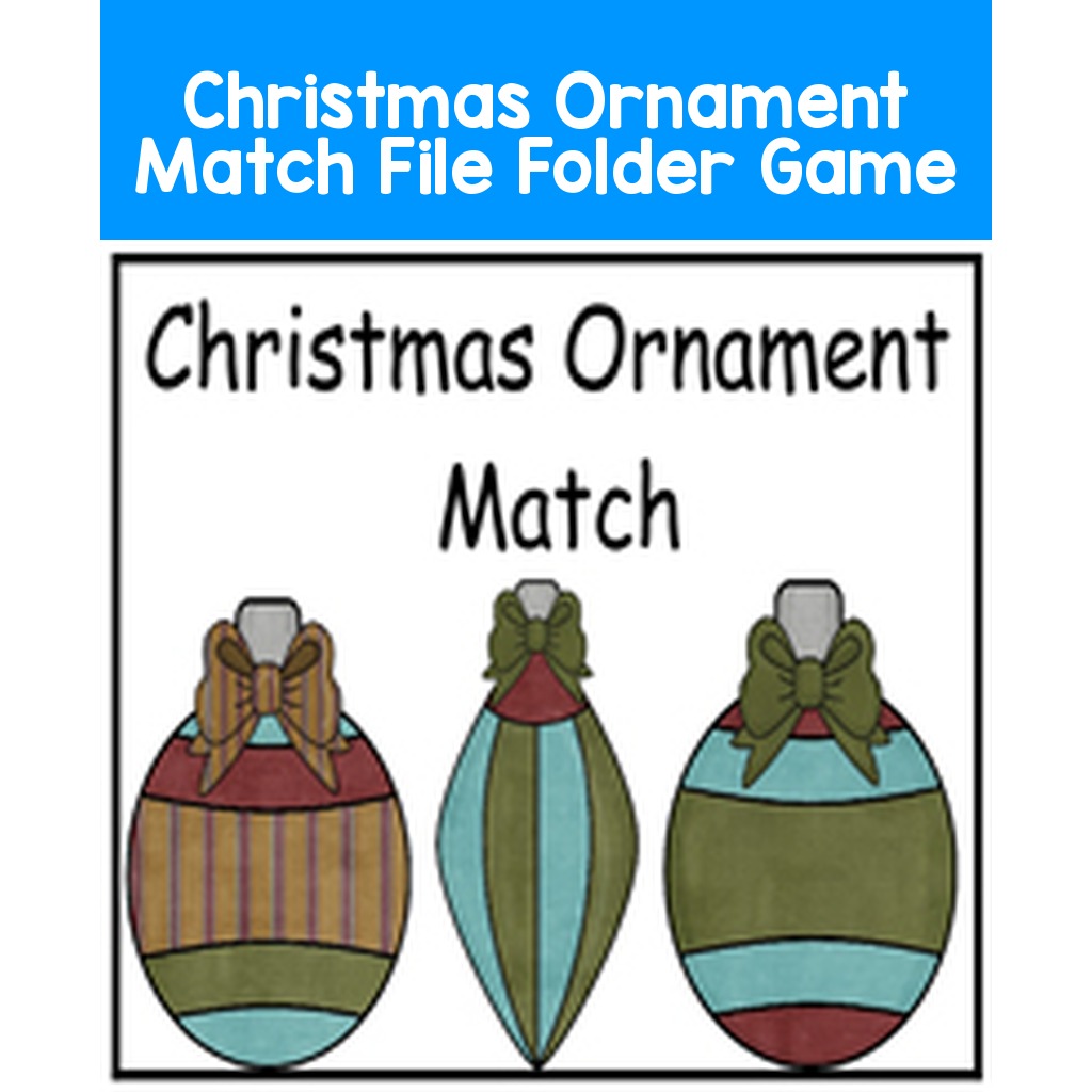 Christmas Ornament Match File Folder Game
