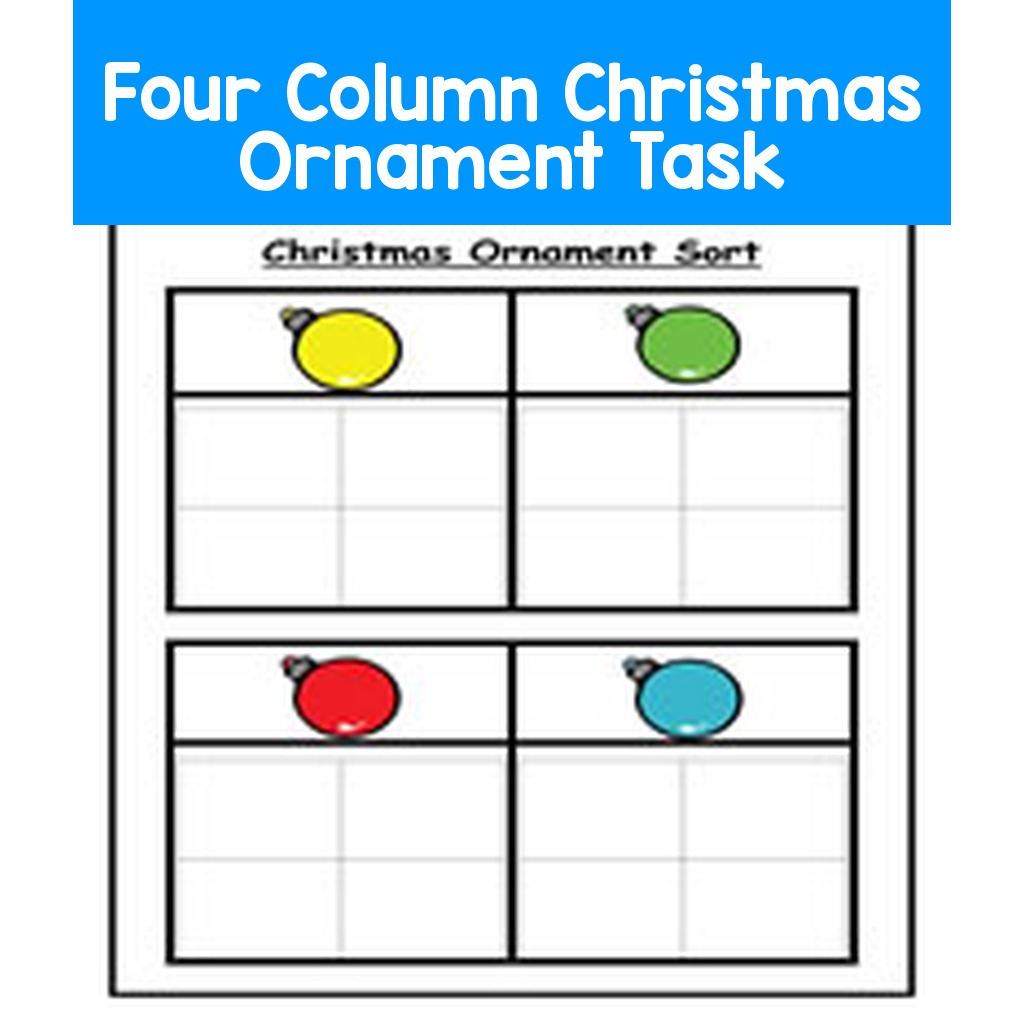Four Column Christmas Ornament Task