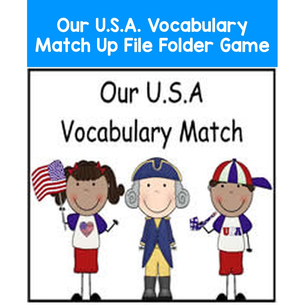 Our U.S.A. Vocabulary Match Up File Folder Game