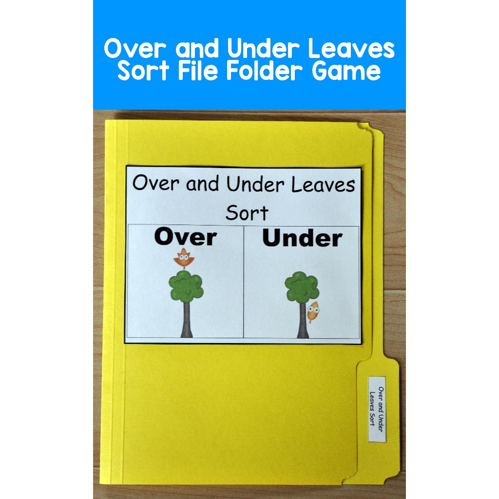 Over and Under Leaves Sort File Folder Game