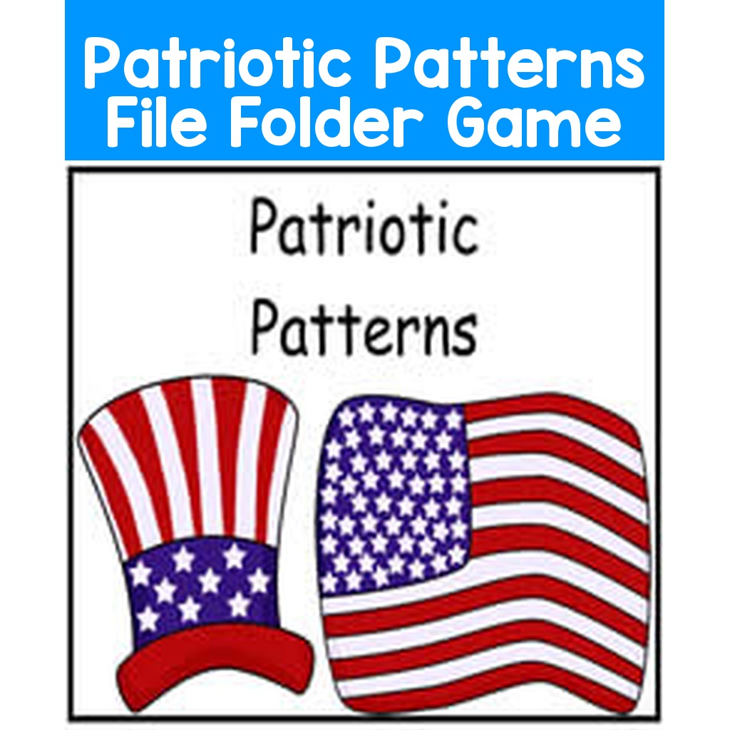 Patriotic Patterns File Folder Game