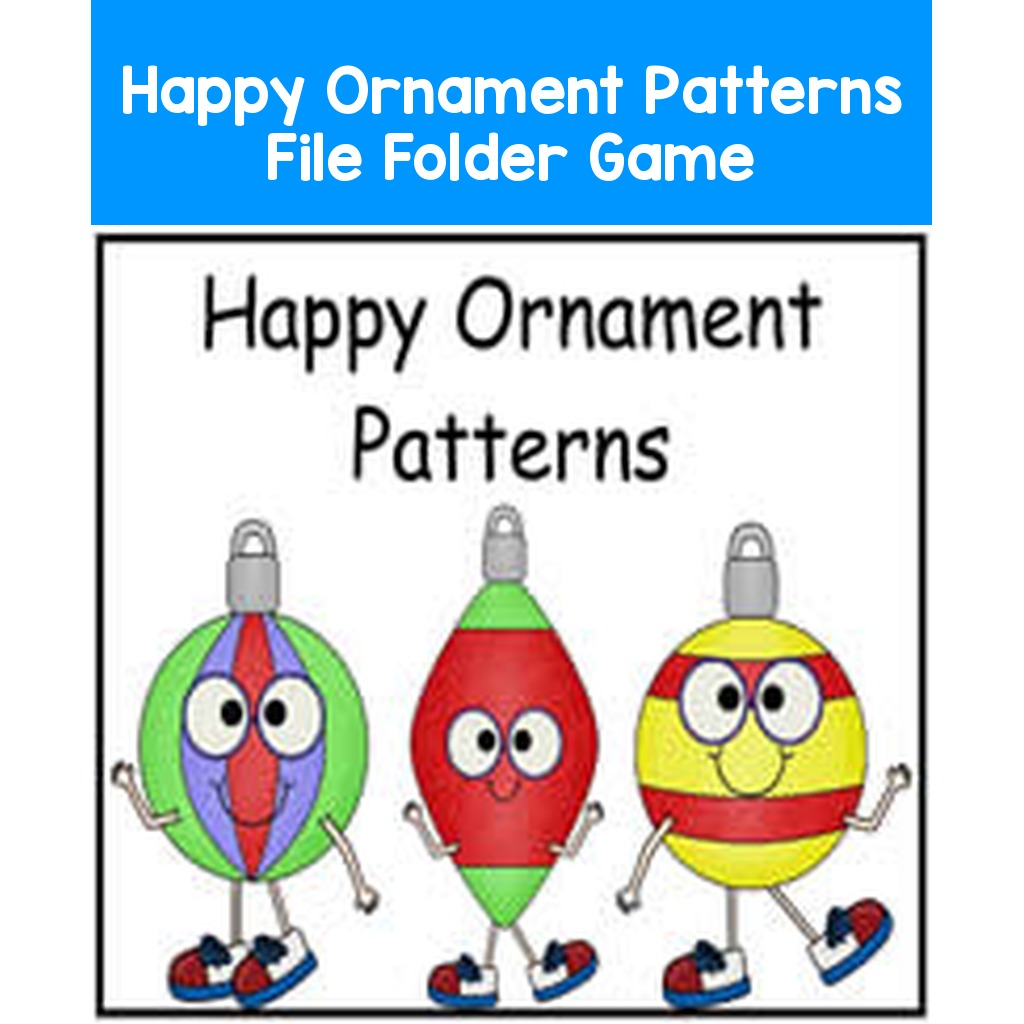 Happy Ornament Patterns File Folder Game