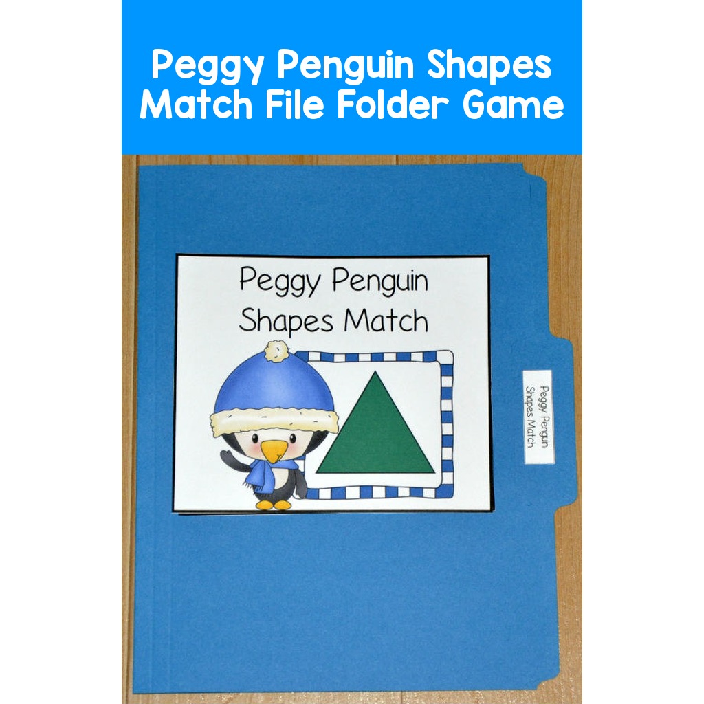 Peggy Penguin Shapes Match File Folder Game
