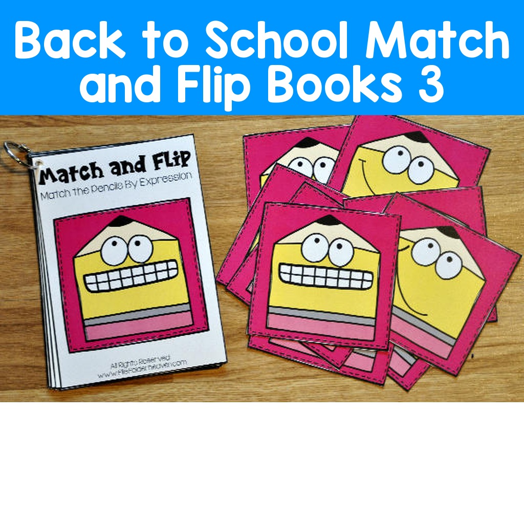 Back to School Match and Flip Books 3