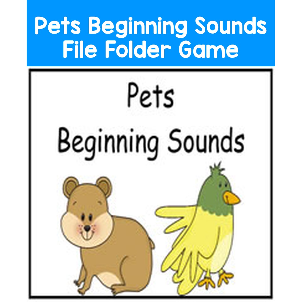 Pets Beginning Sounds File Folder Game