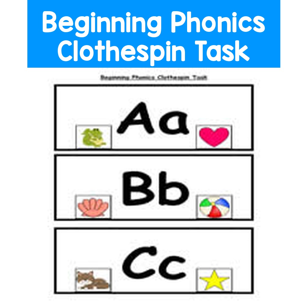 Beginning Phonics Clothespin Task