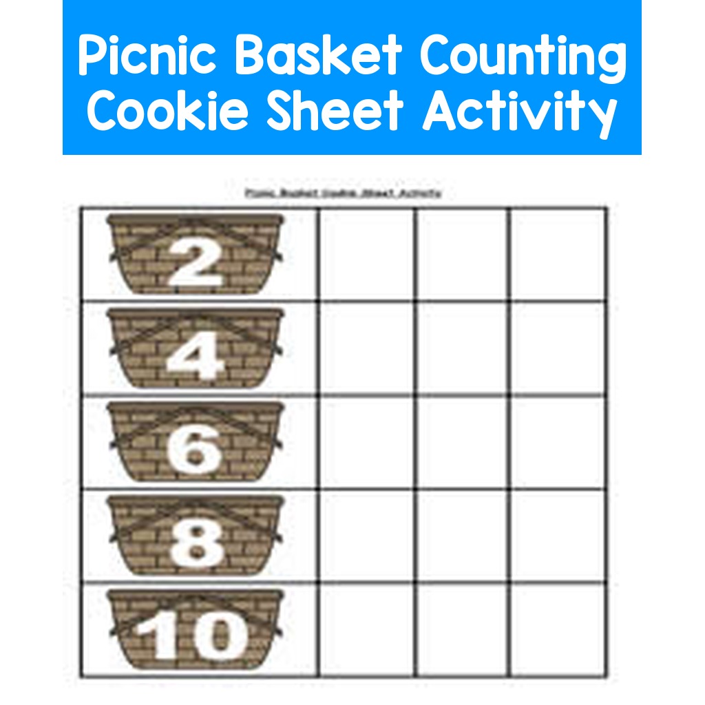 Picnic Basket Counting Cookie Sheet Activity