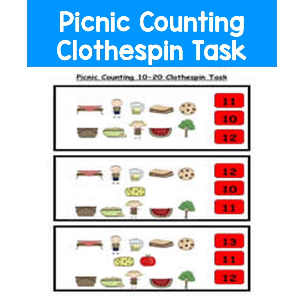 Picnic Counting Clothespin Task