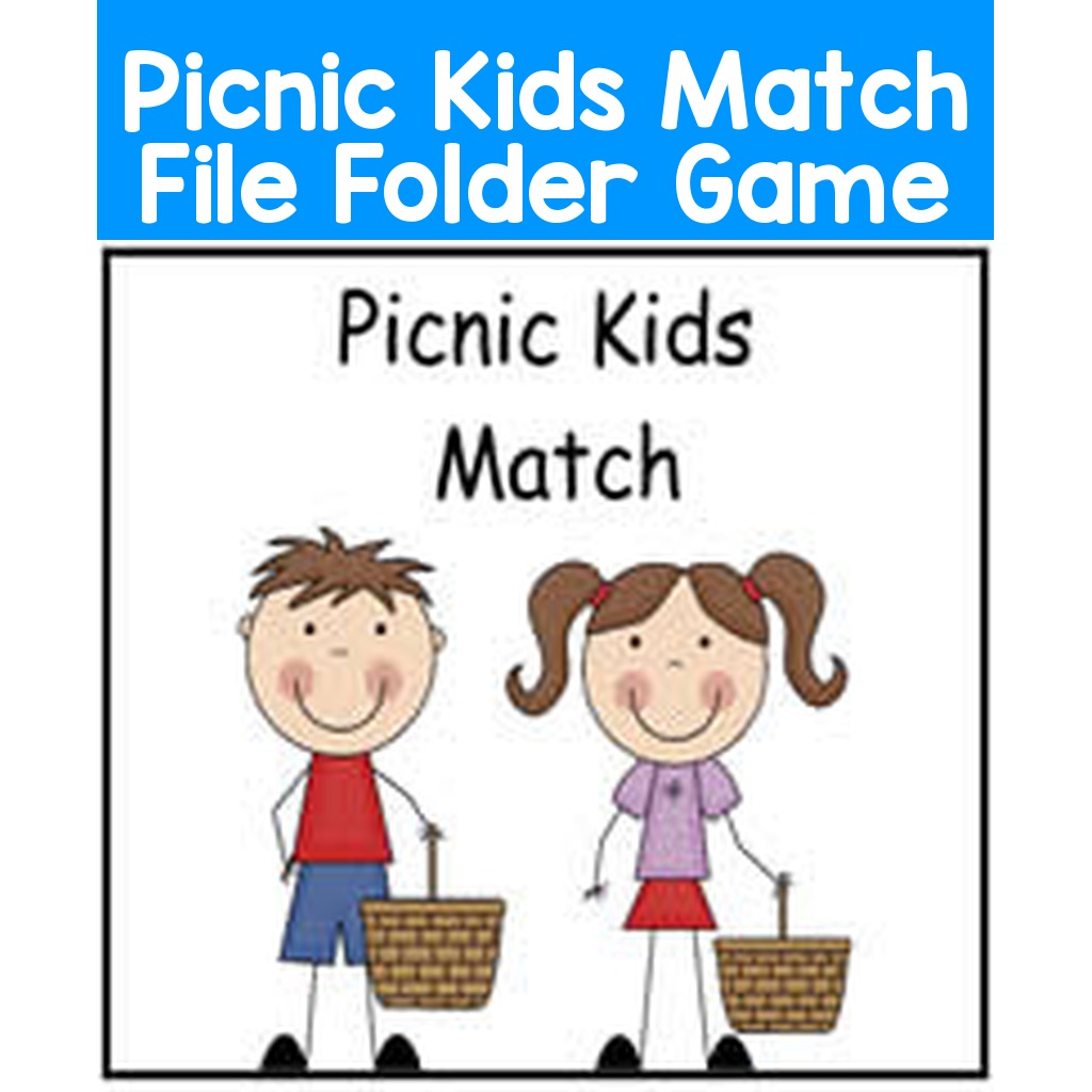 Picnic Kids Match File Folder Game