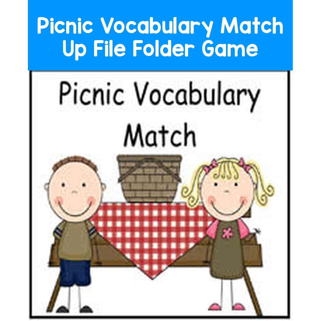 Picnic Vocabulary Match Up File Folder Game