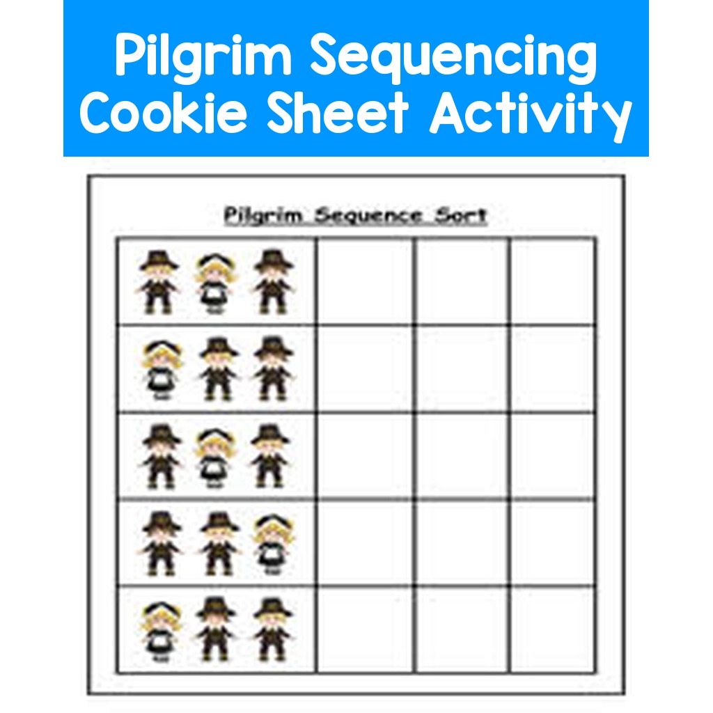 Pilgrim Sequencing Cookie Sheet Activity