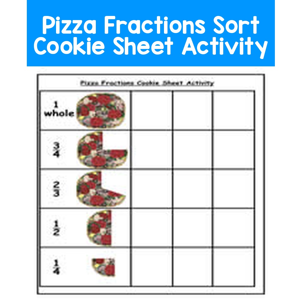Pizza Fractions Sort Cookie Sheet Activity