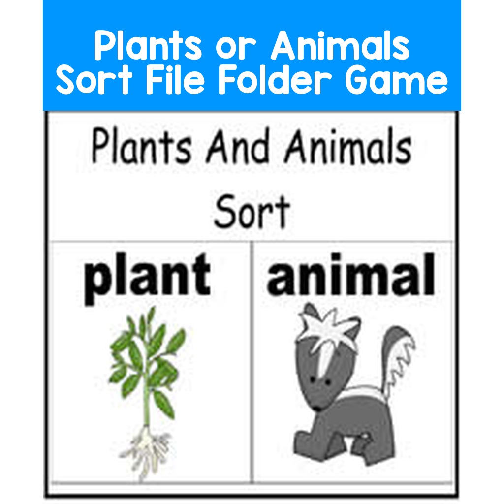 Plants or Animals Sort File Folder Game