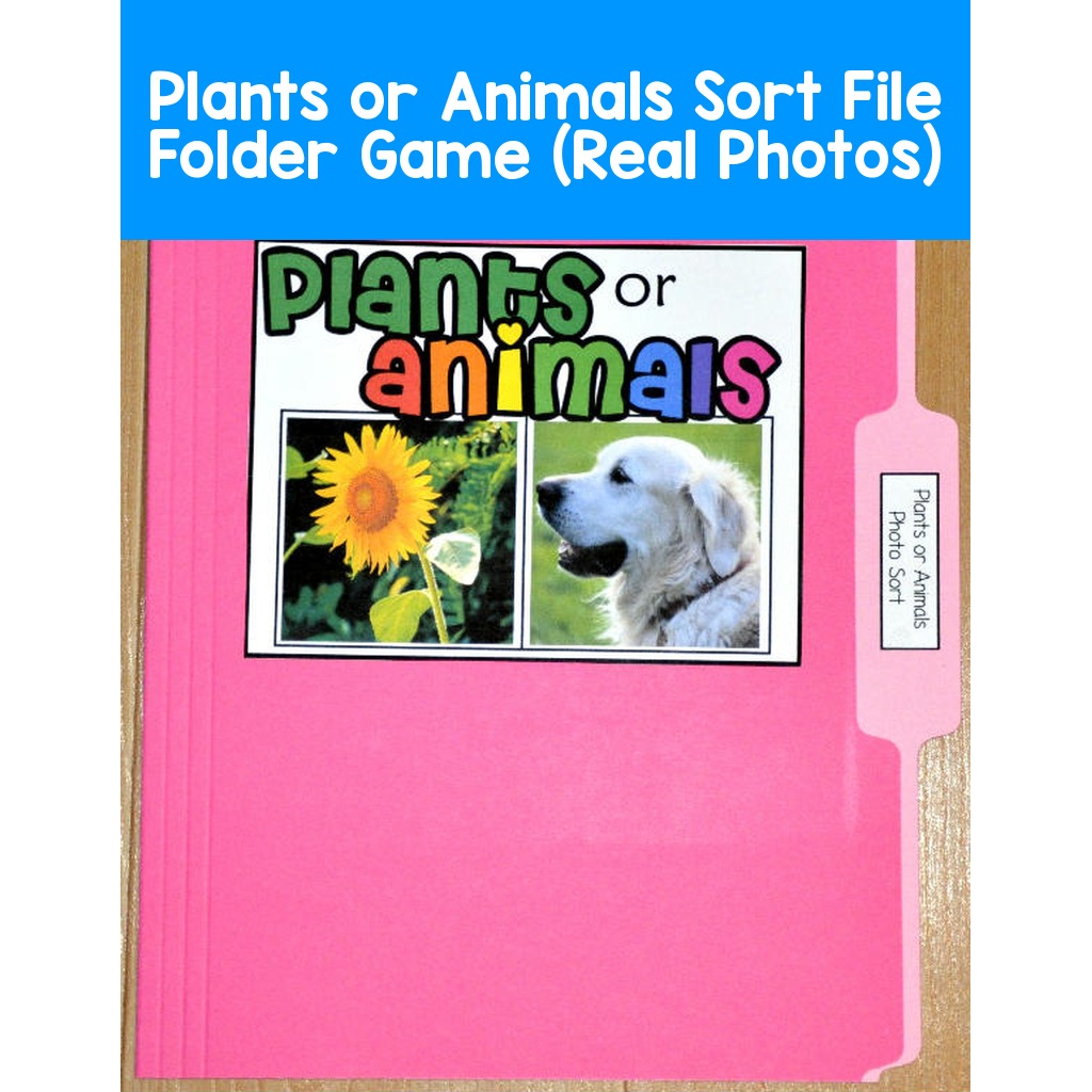 Plants or Animals Sort File Folder Game (Real Photos)