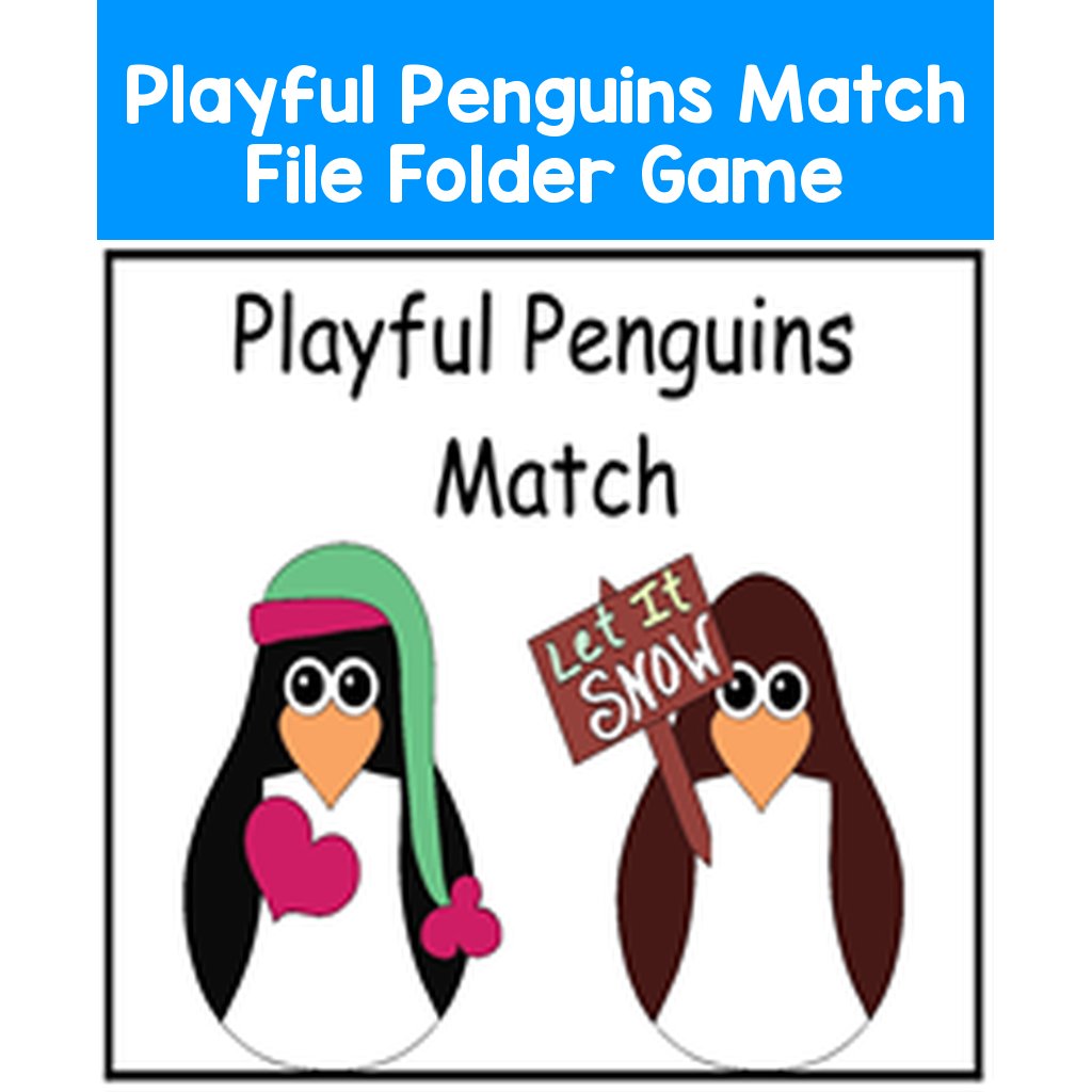 Playful Penguins Match File Folder Game